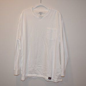 Genuine Dickies Men's White Long Sleeve Crew Neck Pocket T-Shirt Work Wear 3XL